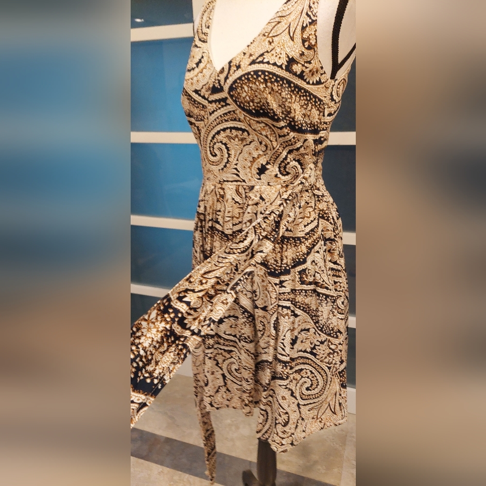 J. Crew Factory Black and Tan Paisley Maxi Dress - Picture 6 of 14